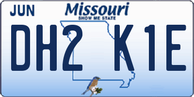 MO license plate DH2K1E