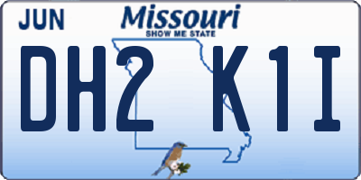 MO license plate DH2K1I