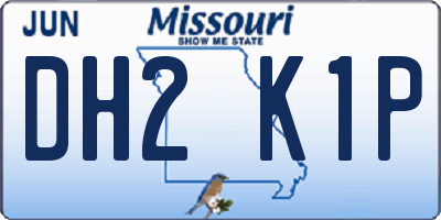 MO license plate DH2K1P