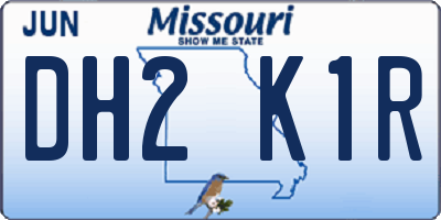 MO license plate DH2K1R