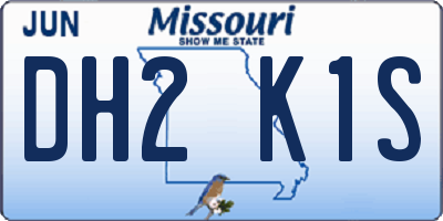 MO license plate DH2K1S