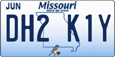 MO license plate DH2K1Y