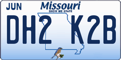 MO license plate DH2K2B
