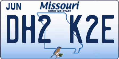 MO license plate DH2K2E