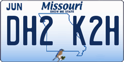 MO license plate DH2K2H