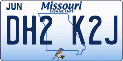 MO license plate DH2K2J