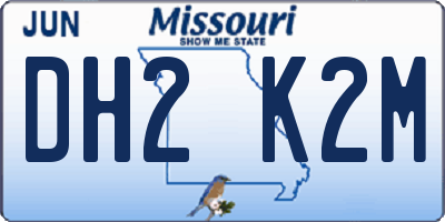 MO license plate DH2K2M