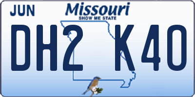 MO license plate DH2K4O