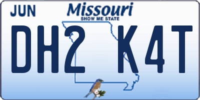 MO license plate DH2K4T