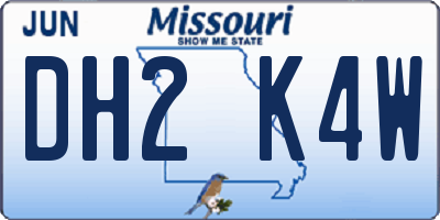 MO license plate DH2K4W