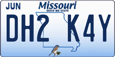 MO license plate DH2K4Y