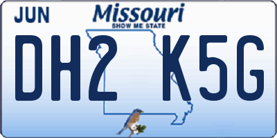 MO license plate DH2K5G