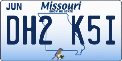 MO license plate DH2K5I