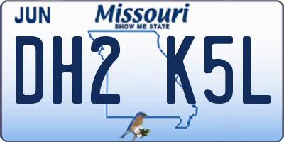 MO license plate DH2K5L