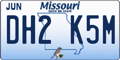 MO license plate DH2K5M