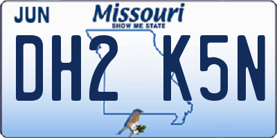 MO license plate DH2K5N