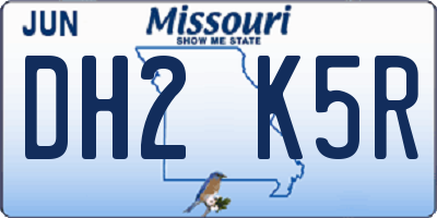 MO license plate DH2K5R