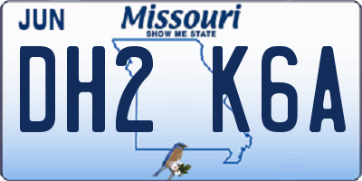 MO license plate DH2K6A