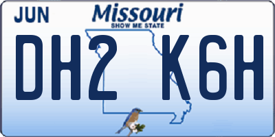 MO license plate DH2K6H