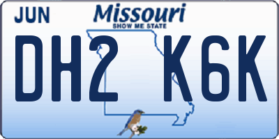 MO license plate DH2K6K