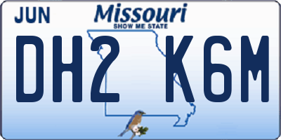 MO license plate DH2K6M