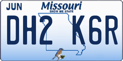 MO license plate DH2K6R