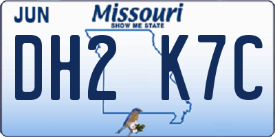 MO license plate DH2K7C