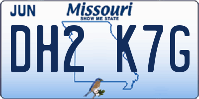 MO license plate DH2K7G