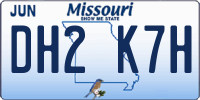 MO license plate DH2K7H
