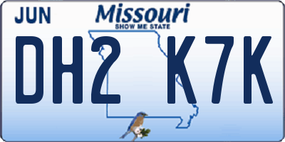 MO license plate DH2K7K