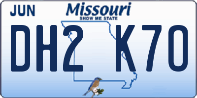 MO license plate DH2K7O