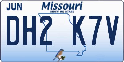 MO license plate DH2K7V