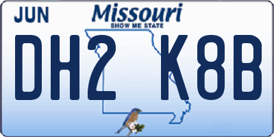 MO license plate DH2K8B