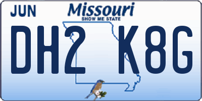 MO license plate DH2K8G