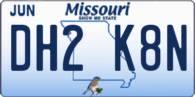MO license plate DH2K8N