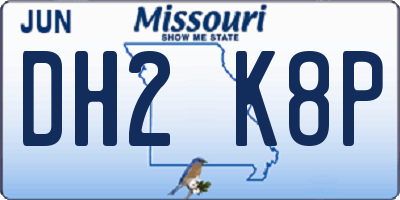 MO license plate DH2K8P