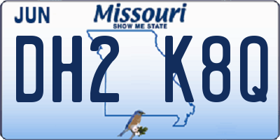 MO license plate DH2K8Q