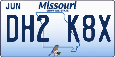 MO license plate DH2K8X