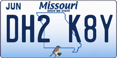 MO license plate DH2K8Y