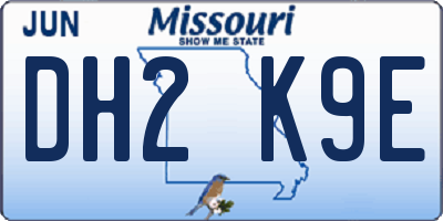 MO license plate DH2K9E
