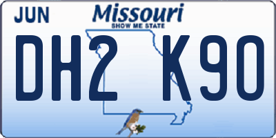 MO license plate DH2K9O