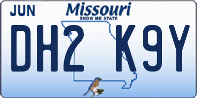MO license plate DH2K9Y