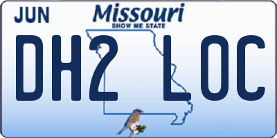 MO license plate DH2L0C