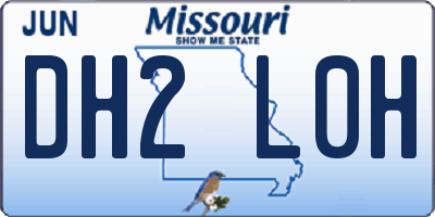 MO license plate DH2L0H