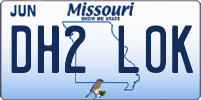 MO license plate DH2L0K