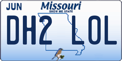 MO license plate DH2L0L