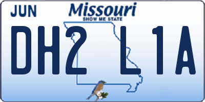 MO license plate DH2L1A