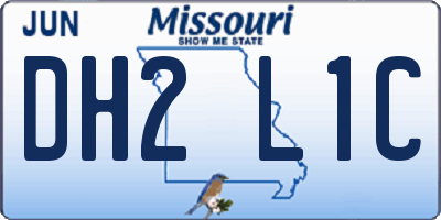 MO license plate DH2L1C