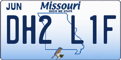 MO license plate DH2L1F