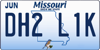 MO license plate DH2L1K